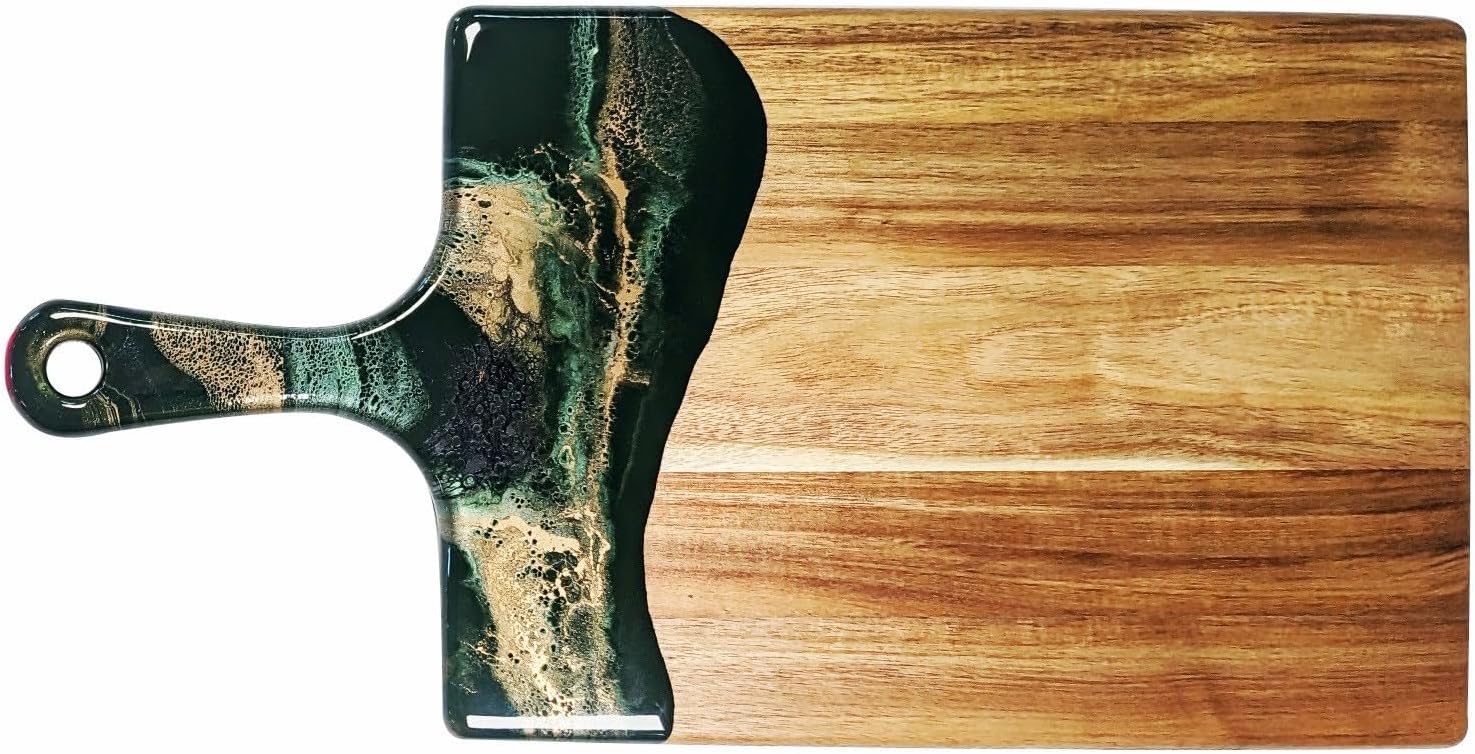 Lynn and Liana Designs Jade Large Acacia Cheeseboard, 20-inch Length, Kitchen Accessories