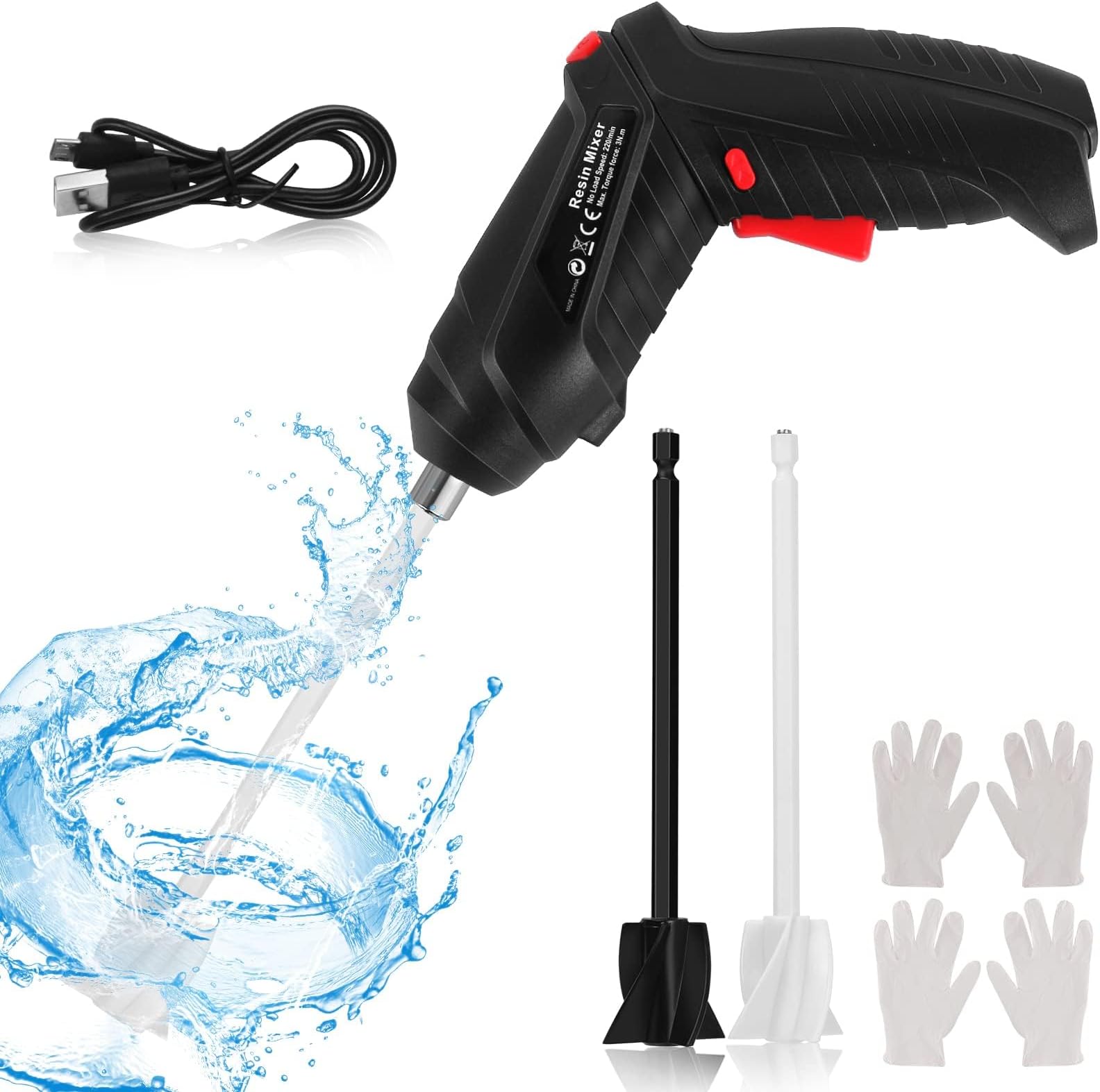 Electric Epoxy Resin Mixer USB Powered Rechargeable Resin