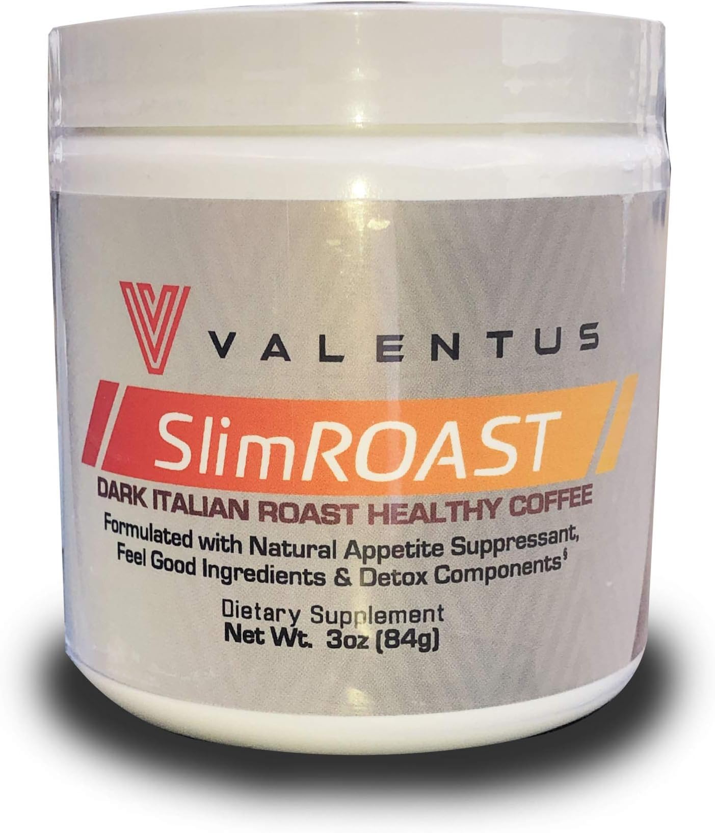 VALENTUS Slim Roast - Italian Dark Roast Coffee 3 Oz. Canister (24 Servings)