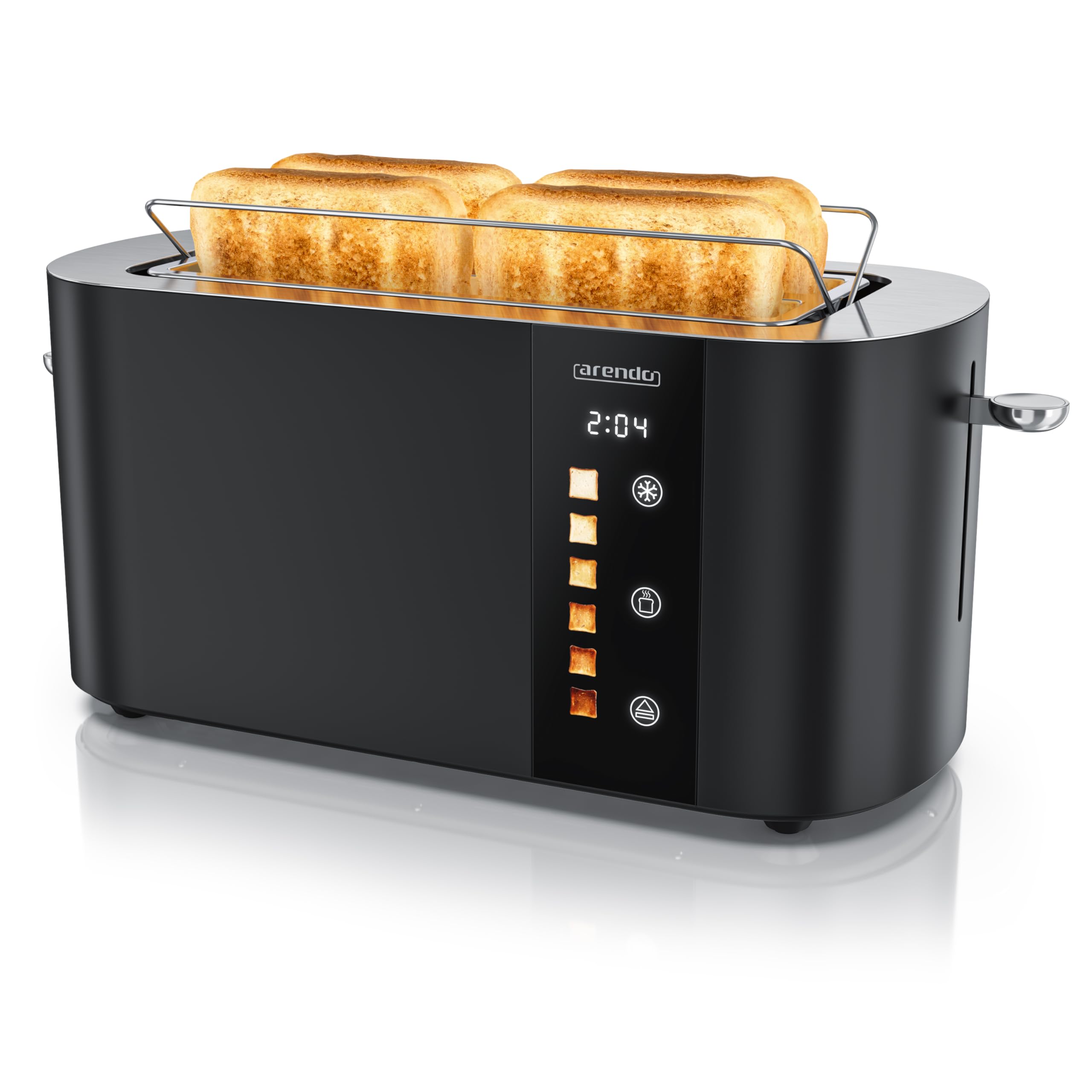 DE Arendo - Edelstahl Toaster 4 Scheiben Langschlitz