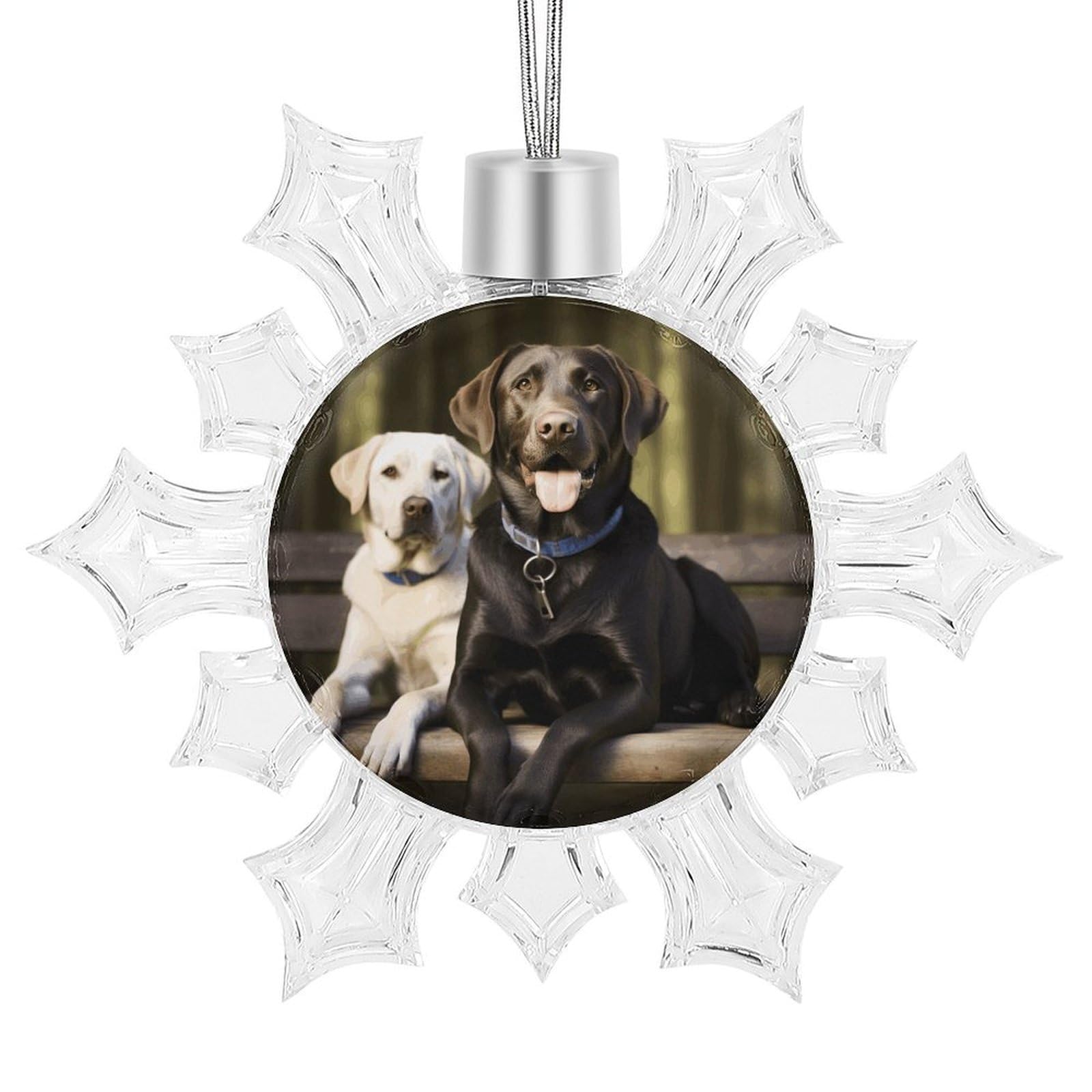 Labrador Snowflake Ornaments Cute Snowflake Pendant Exquisite Christmas Tree Ornaments for Christmas Weddings New Year Birthday Holiday Celebration