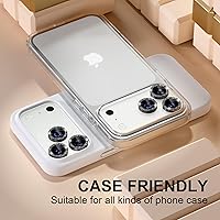 Vista 152 de Misea [3+1] for iPhone 14 Pro/iPhone 14 Pro Max Camera Lens Protector Bling, 9H Tempered Glass Camera Cover Screen Protector Metal Individual Ring