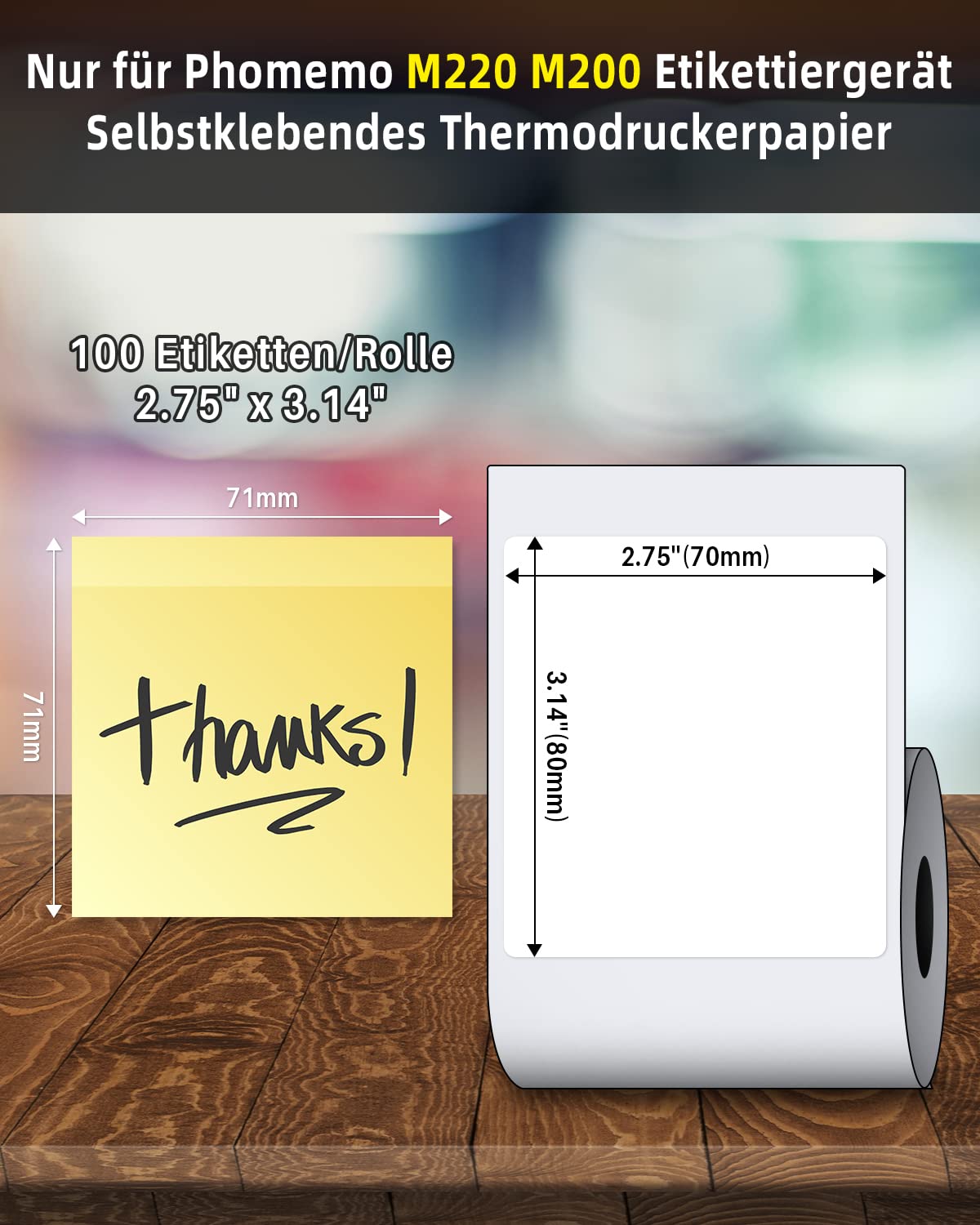 Phomemo Étiquettes thermiques avec logo pour imprimante d'étiquettes