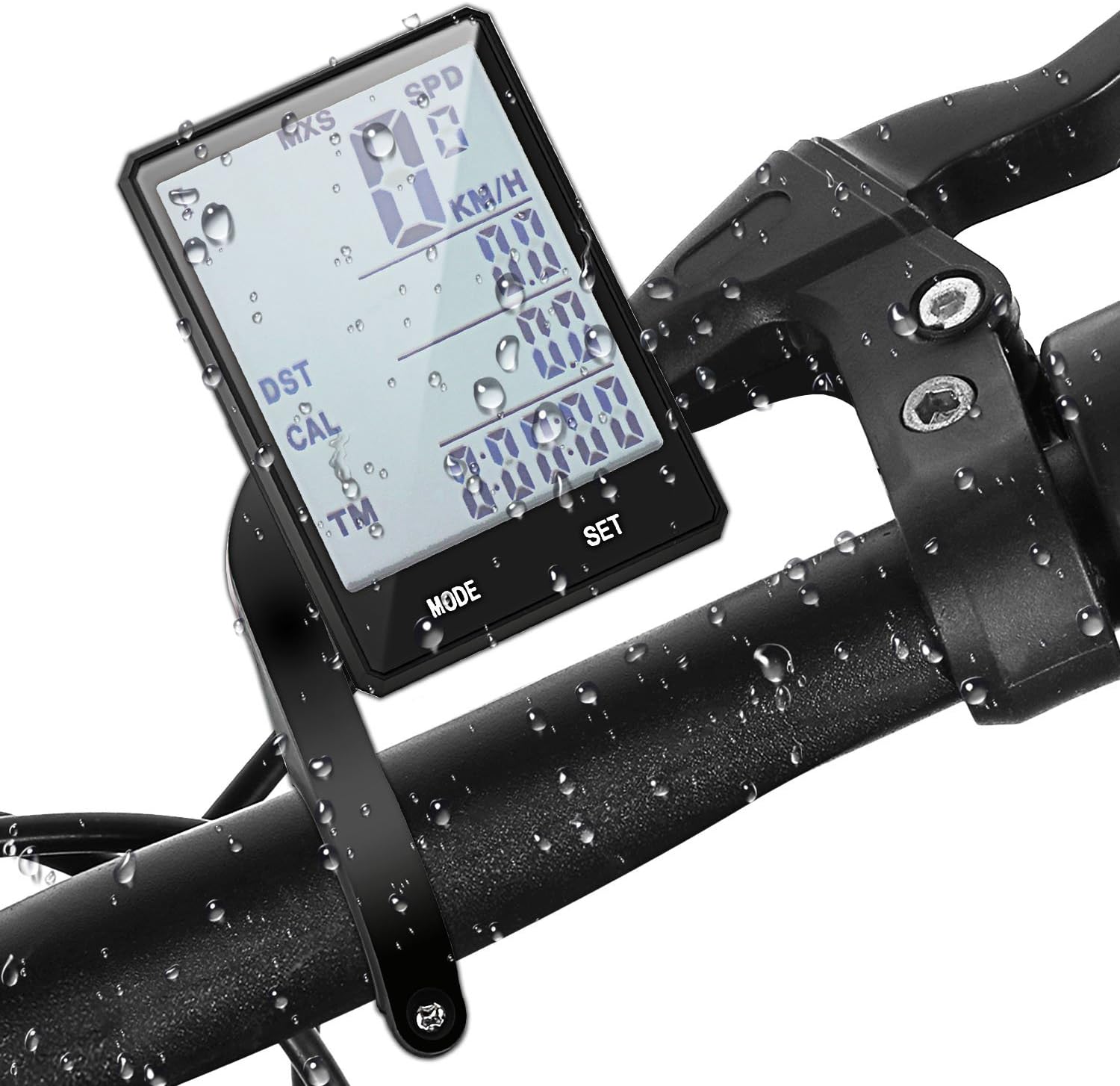 Cycloving Wireless Bike Computer, Bicycle Speedometer with 2.8 Inch LCD, White Backlight, IPX6 Water Resistant Odometer Bike Accessories