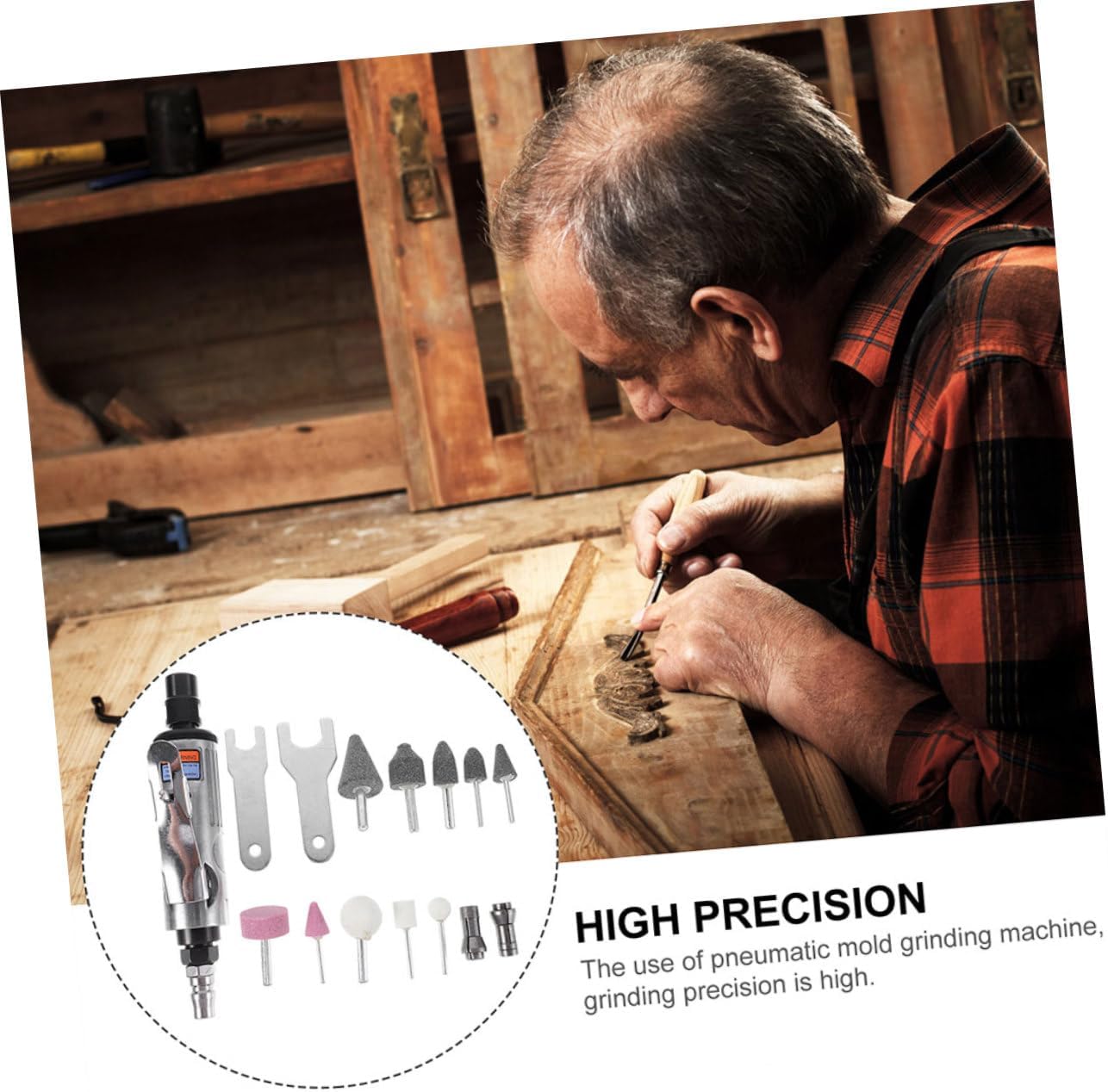 1set Pneumatic Angle Die Tool for Grinding Polishing and Engraving Lightweight and User-friendly Skill Levels Versatile Air-