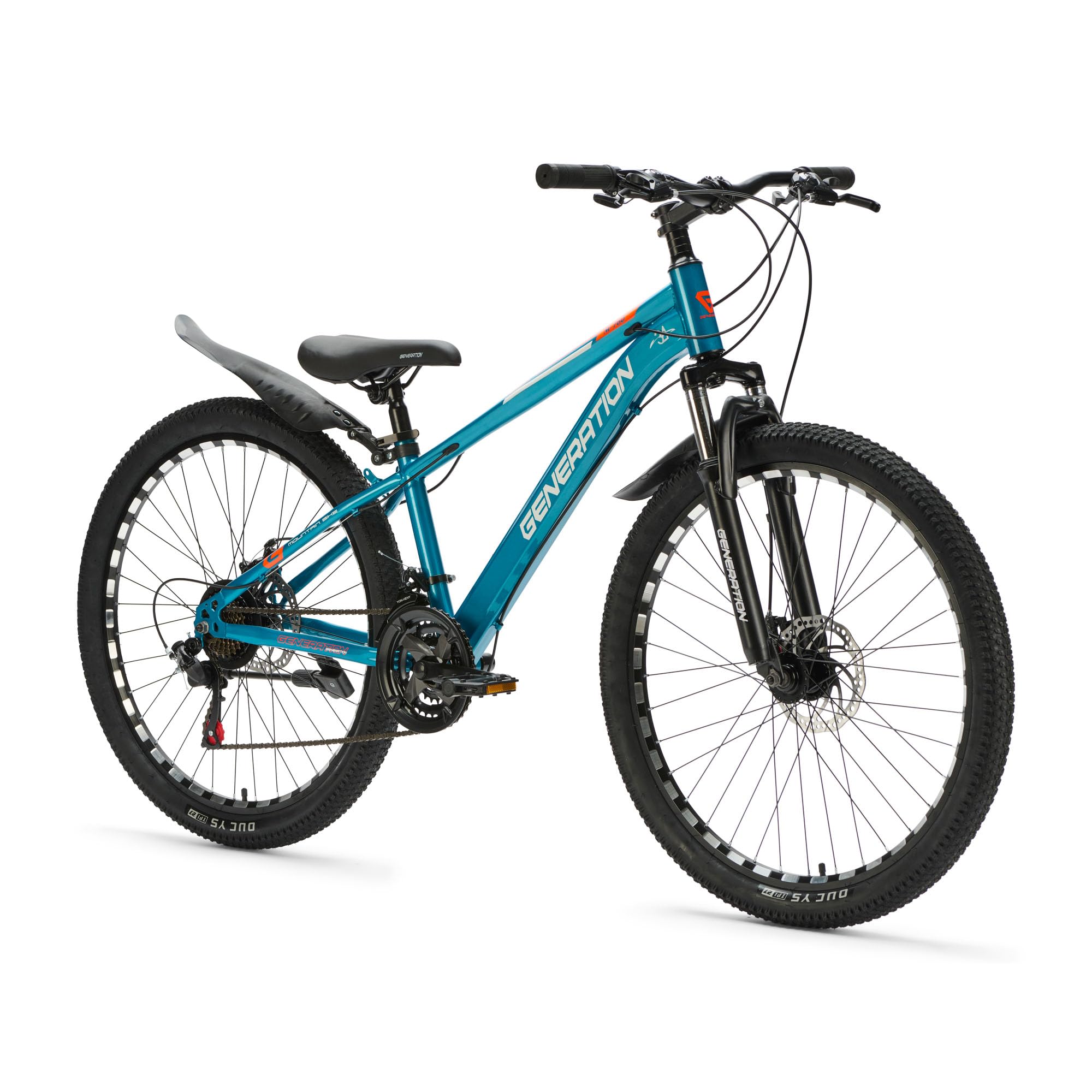 Generation M-760 Mountainbike 26 Zoll - Kinderfahrrad mit Schutzblechen - Scheibenbremsen - 21 Gänge - Hellblau