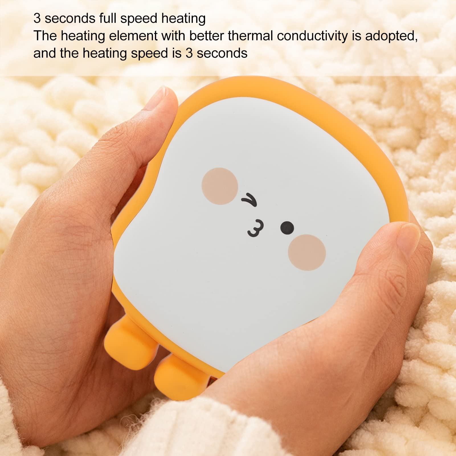 Chauffe-mains électrique Portable Rechargeable, 6000 MAh, Batterie Externe pour L'extérieur, la Chasse, le Golf, le Camping, les Cadeaux Chaleureux(Expression du rougissement)