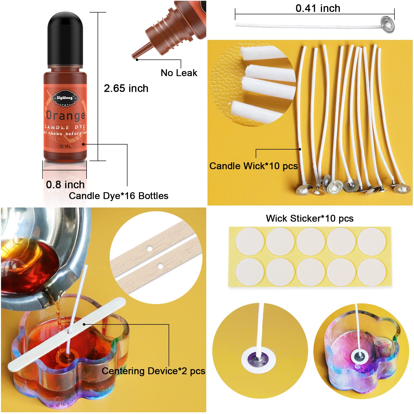 Buy Candle Dye 16 Colors Liquid Candle Wax Dye for Candle Making
