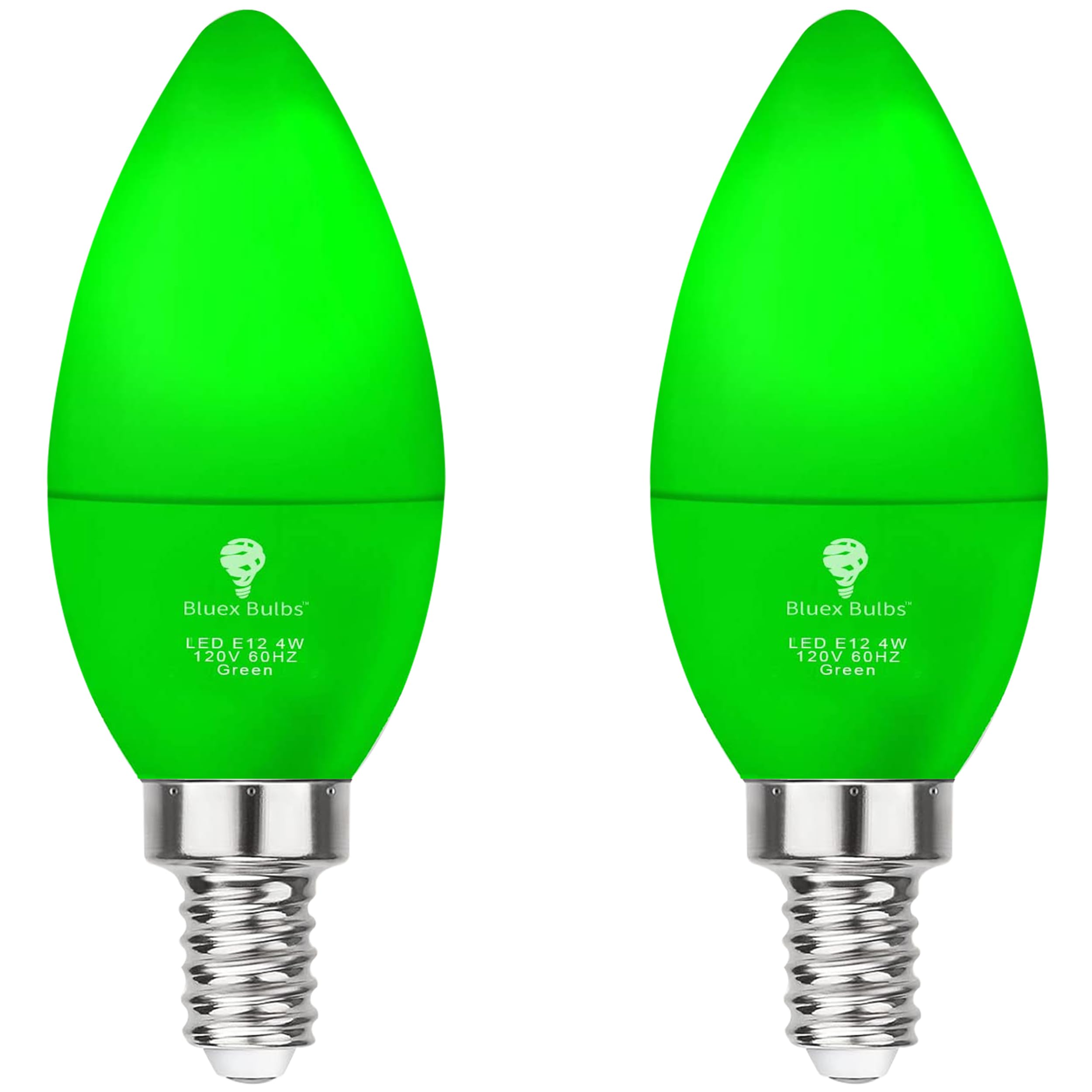 2 Pack BlueX LED Green Light Bulb - 4W (40Watt Equivalent) - E12