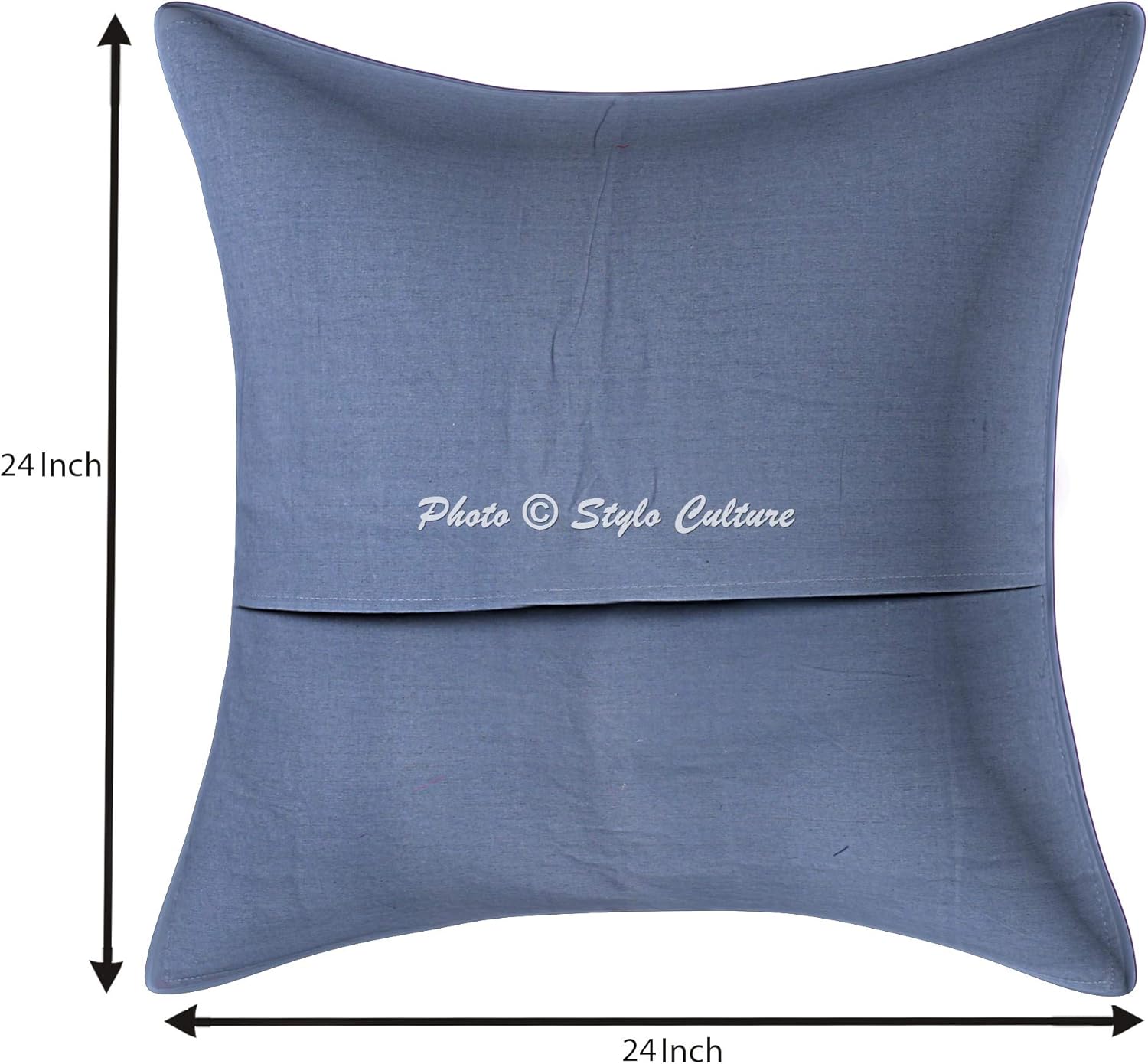 Bohemian Decorative Sofa Settee Toss Throw Pillow Cases 60x60 cm Cotton Bedroom Grey Abstract Vintage Patchwork Square Luxury Envelope Indian 24x24 Inch Cushion Covers - 2 Pcs