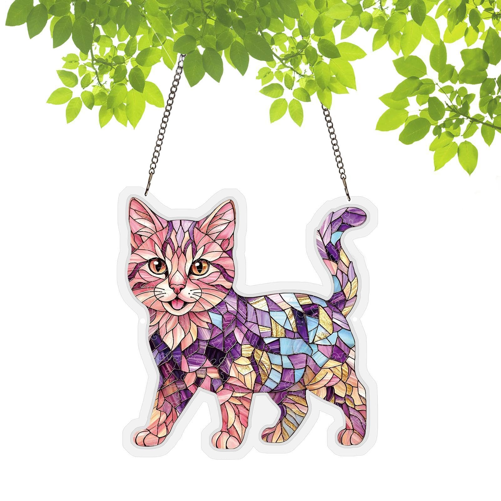 Acchiappasole Puzzle in Acrilico Decorazione Gatto Fai Da Te