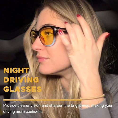 Miniatura 2 de LVIOE Lentes de conducción nocturna para mujeres y hombres, antirreflejos, polarizados, amarillos, lentes de visión nocturna para la noche, LN2317