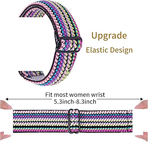 Miniatura 2 de Correa elástica compatible con Garmin Forerunner 55, correa de repuesto ajustable de nailon suave, accesorios compatibles con Garmin Forerunner 55