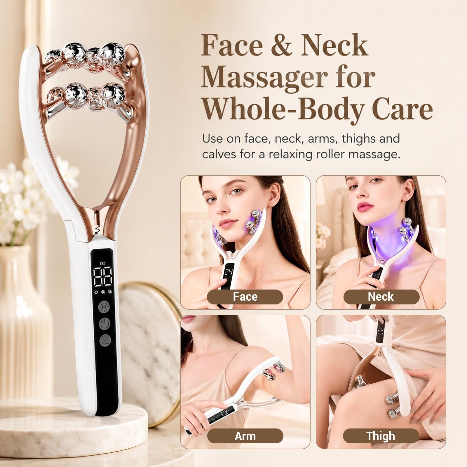 Amazon.com: SZMDLX Wireless Face Massager Tool, 8-Roller 3D Face