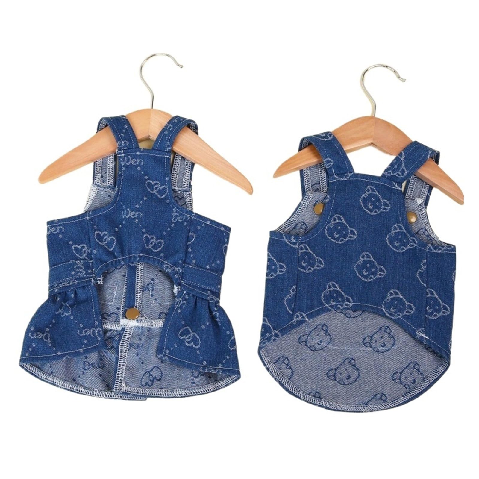 Ropa for Perros pequeños, Vestidos de Lujo diseñador for Cachorros y niñas, for Gatos, Pantalones Vaqueros con arnés, Chaleco, Vestido Vaquero una Pieza S-XXL(Dress,XL)