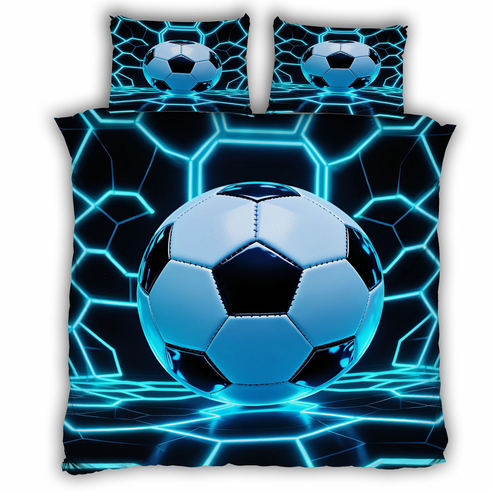 Housse de couette football 220x240 en microfibre douce avec fermeture éclair pratique