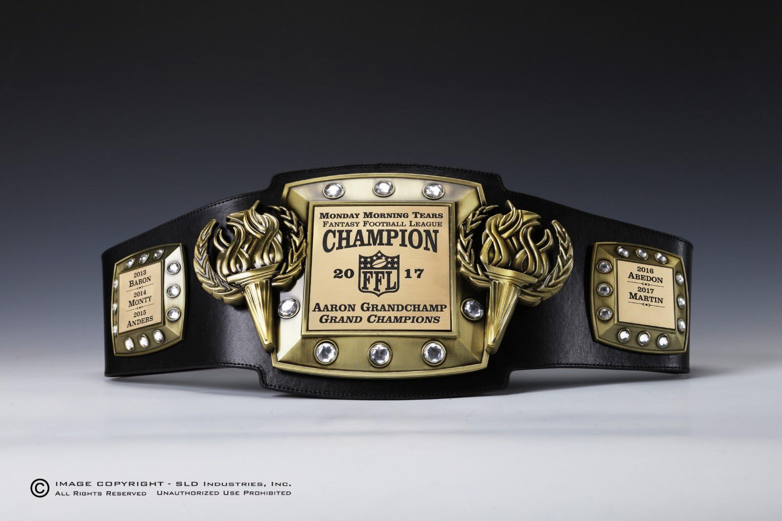 SLD Awards Line FFL Championship Belt, FFL Trophy, Fantasy Football Trophy, Fantasy Football Perpetual Trophy, Fantasy Football Championship Belt, Personalized Your Logo & Text, Belt