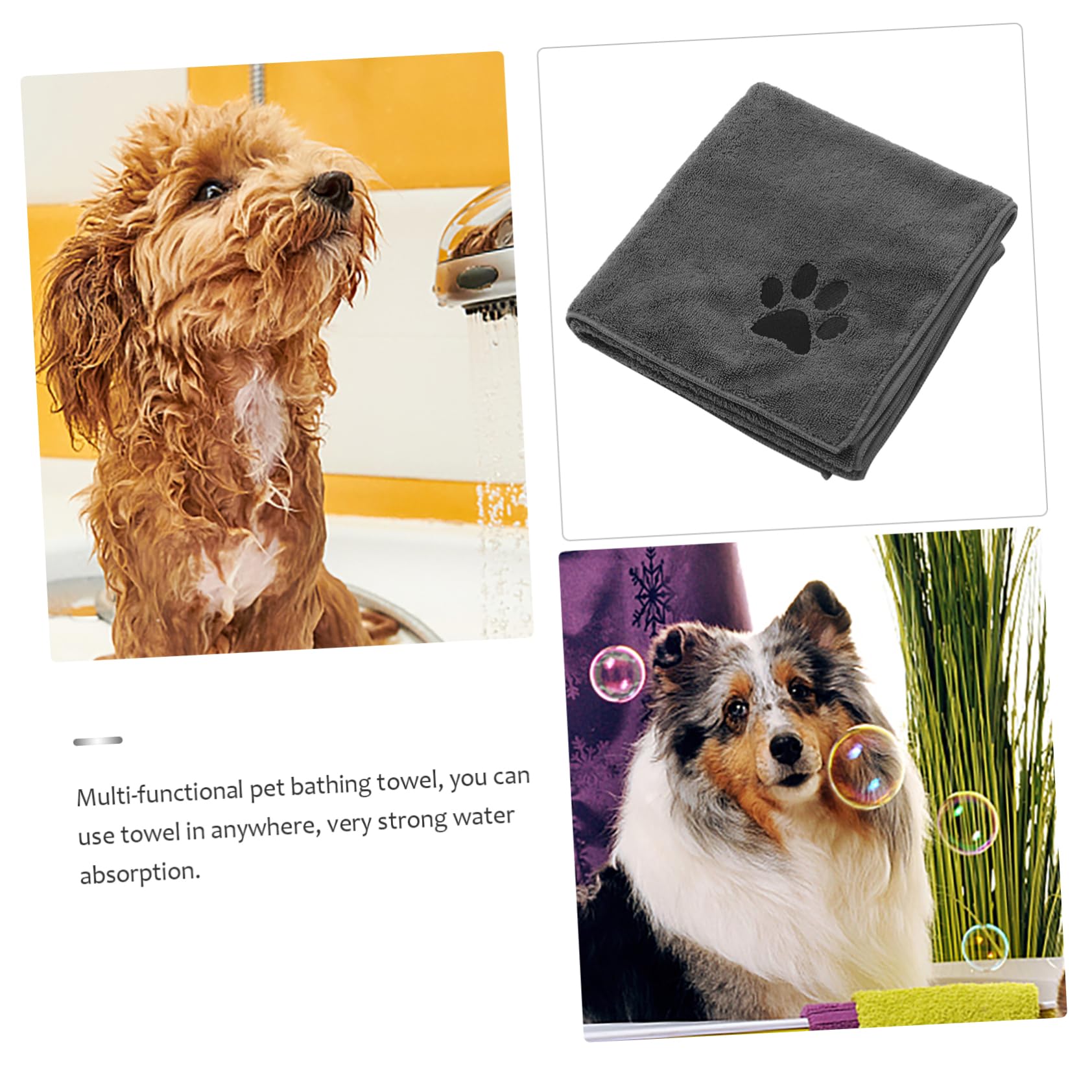 DOITOOL Bath Grooming for Large Supplies Towel Fiber Shower Pet Drying and Pets Paw Absorbent Towels Cats