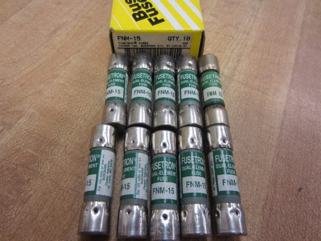 Bussmann FNM-15 Fusetron Fuse FNM15 (Pack of 10)