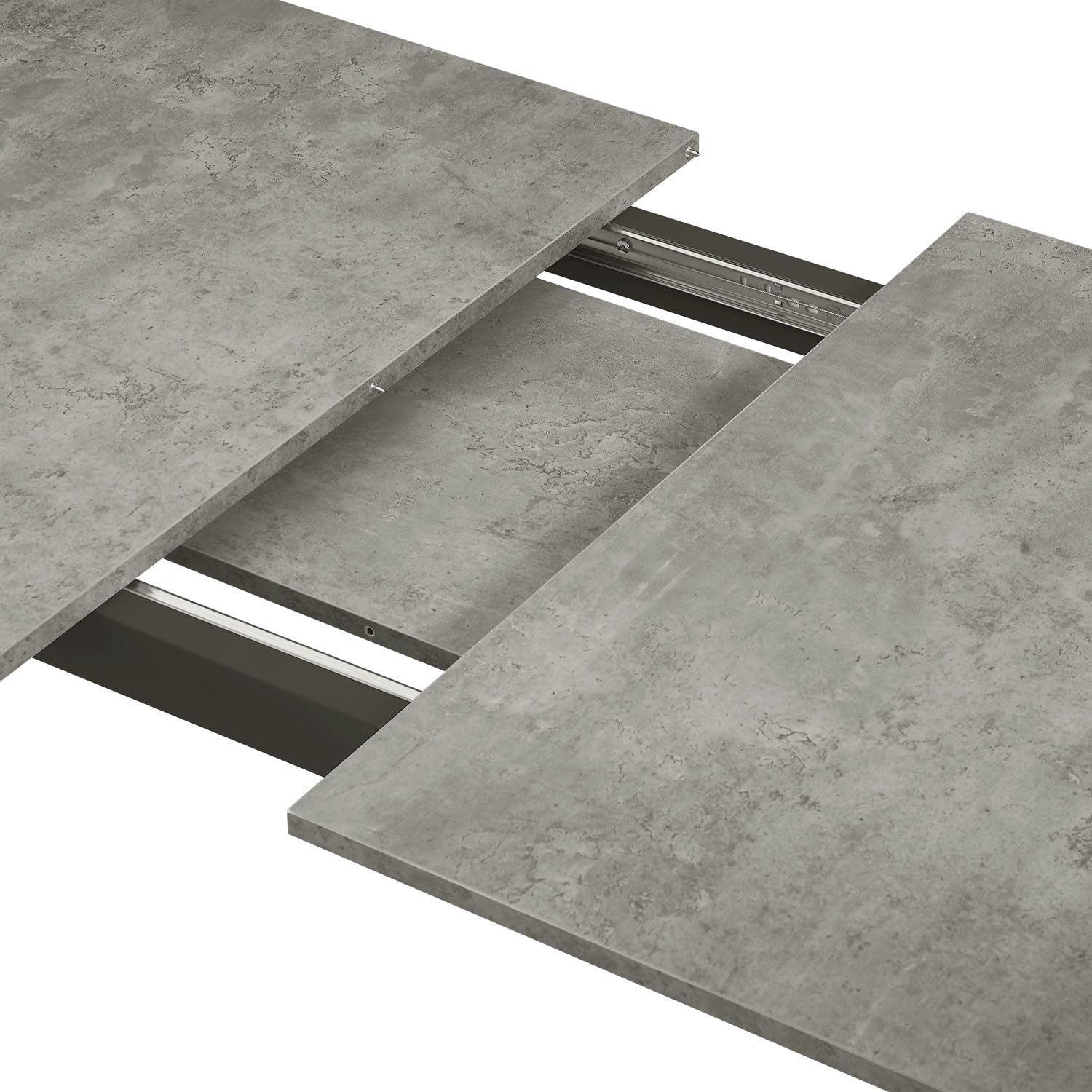 B&D home Esstisch MARA, ausziehbar 120-160x80 cm 4-6 Personen Küchentisch Holztisch mit Metallgestell für Esszimmer, Küche, skandinavisch modern Design, Beton Optik, 11201-FS-BETO
