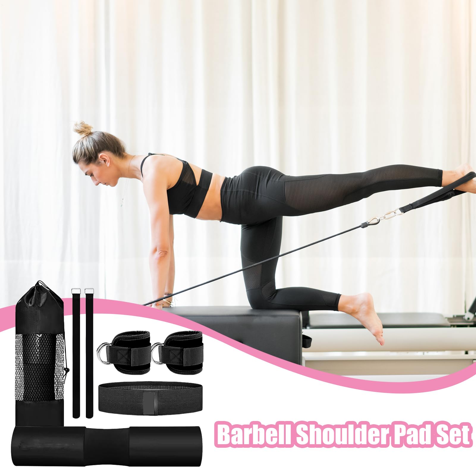 Barbell Pad Set,Barbell Schulterpolster | Fitness Set Mit Widerstandsbändern Und Knöchelriemen Für Kniebeugen Curls Beintraining Zuhause Bankdrücken