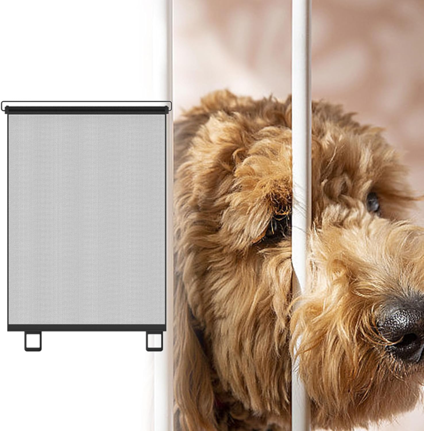 Retractable Dog Door - Retractable Safety Gate | Mesh Stair Doors | Partition Doors Without Drill Child Proof Foafle for Terrace Fireplace Terrace In Area