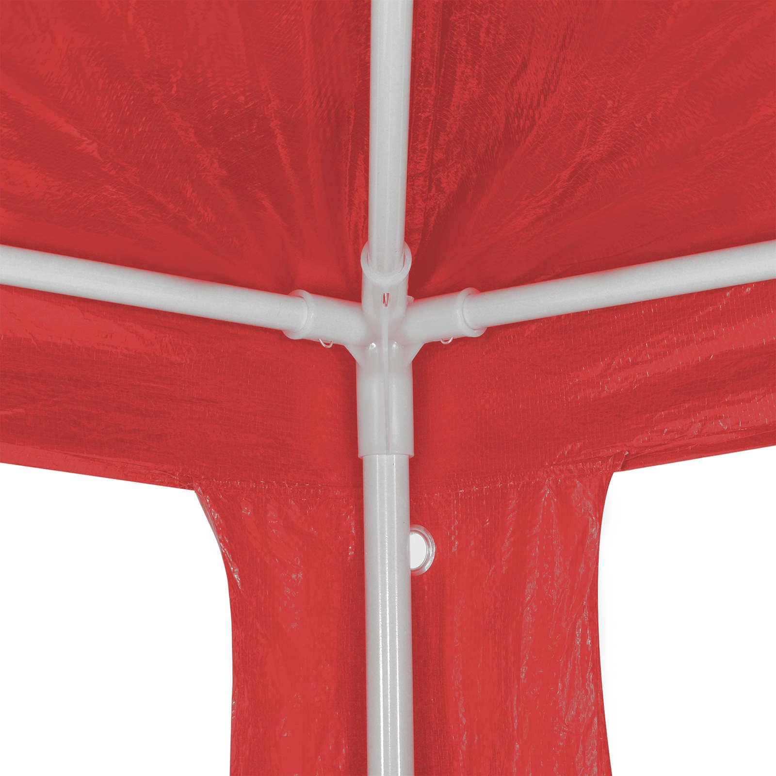 Quoril Tente de fête rouge - 1200 x 300 x 255 cm - PE et acier - 1200 x 300 x 255 cm - Dimensions : 1200 x 300 x 255 cm - Lattes en métal - Cadre pliable - Pour jardin, balcon