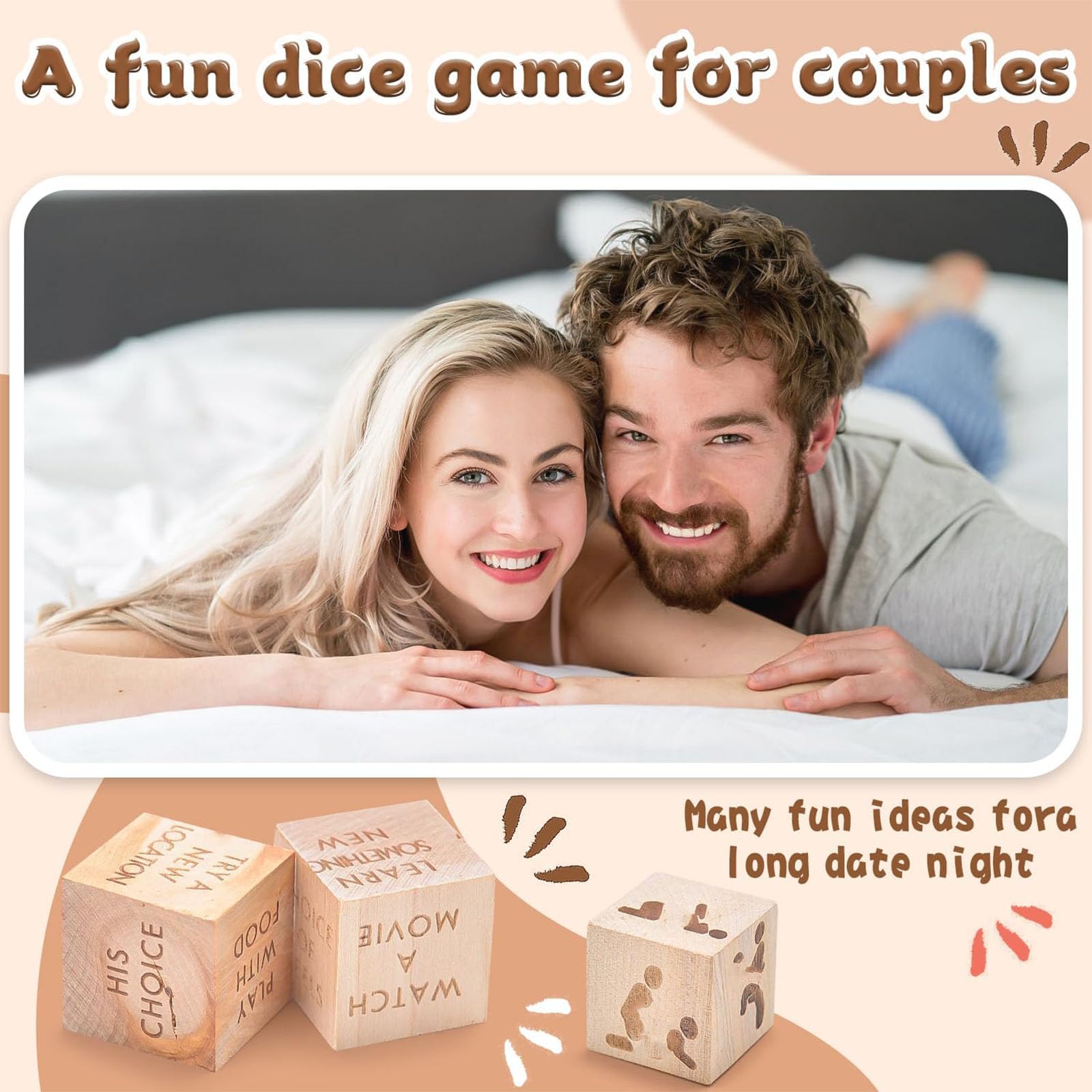 Date Night Würfel Für Paare – 12-seitige Holz-Würfel Mit Romantischen Ideen