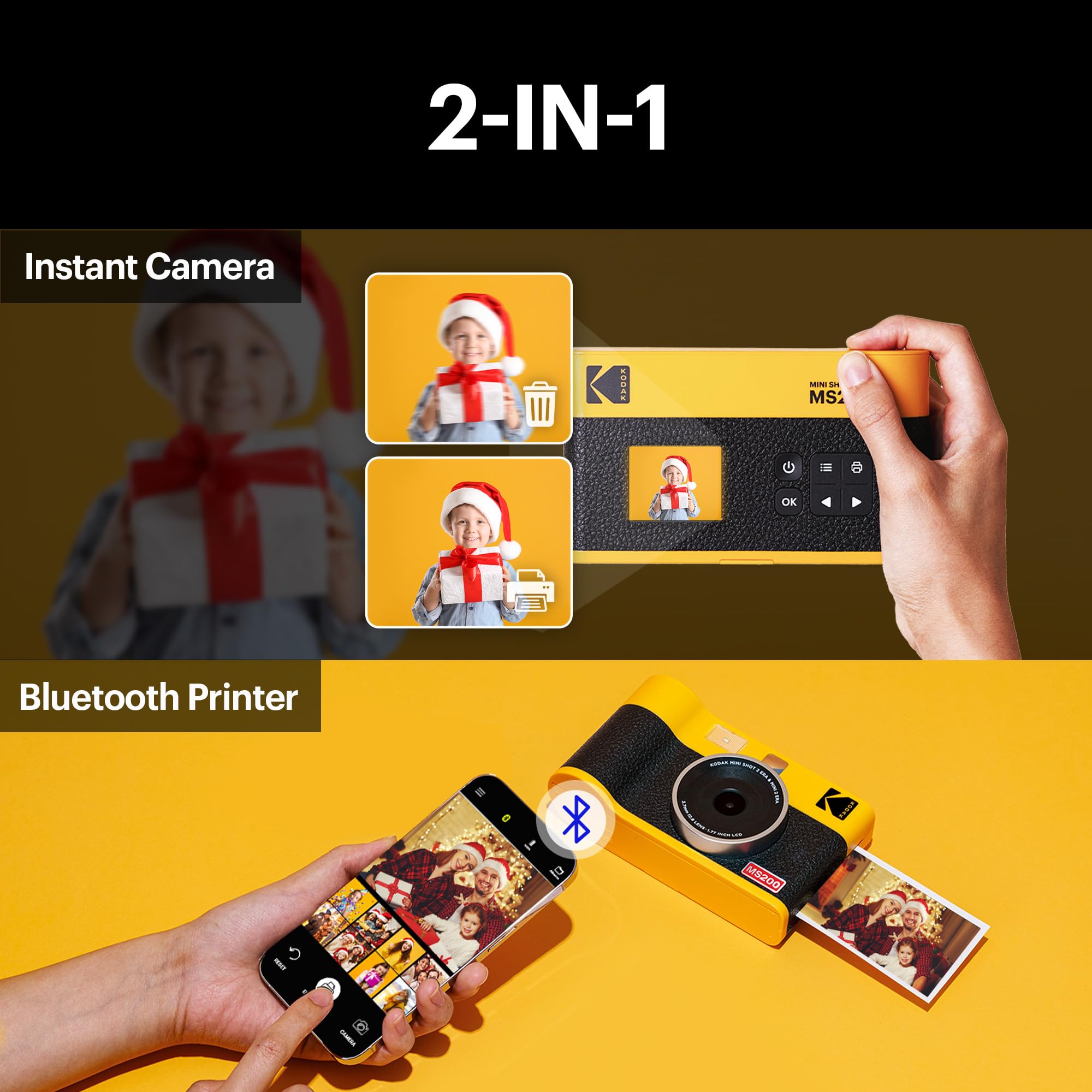 KODAK Mini Shot 2 Era 2x3” Instant Digital Camera & Photo Printer, 38 Sheets Gift Bundle, 2-in-1 Portable Print Camera - Image 3