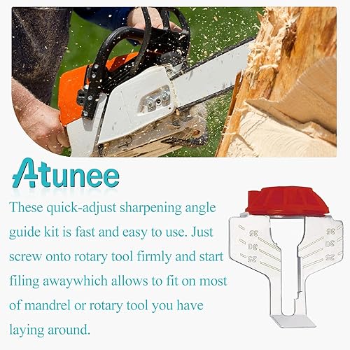 Miniatura 4 de Kit de accesorios de afilado de motosierra con hoja de sierra de cadena, juego de afiladores de dientes con guía de ángulo y limas de piedra de