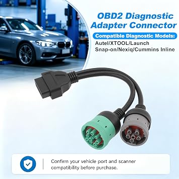 Absopro 9ピン+6ピンから16ピンobd2診断アダプターコネクター