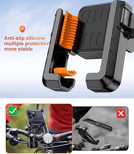 Miniatura 6 de Soporte para teléfono de motocicleta, compatible con cámara Soporte para teléfono de bicicleta, rotación de 360, soporte para teléfono de bicicleta,