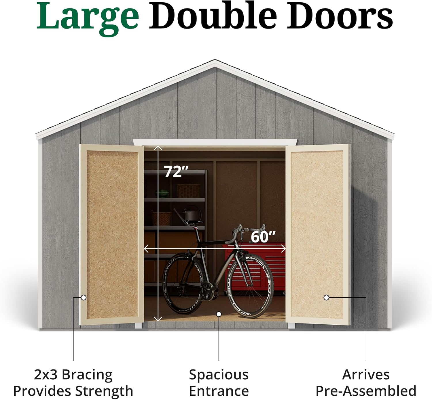 Little Cottage Co. 12x20 Value Gable Shed with Floor, Outdoor Wood Storage Do-It-Yourself Precut Kit