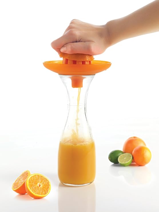 Mastrad Citrus Juicer - Dual Juicing Head For Small & Large Fruits - Features Non-Slip Funnel Base That Adapts To Different Sized Containers