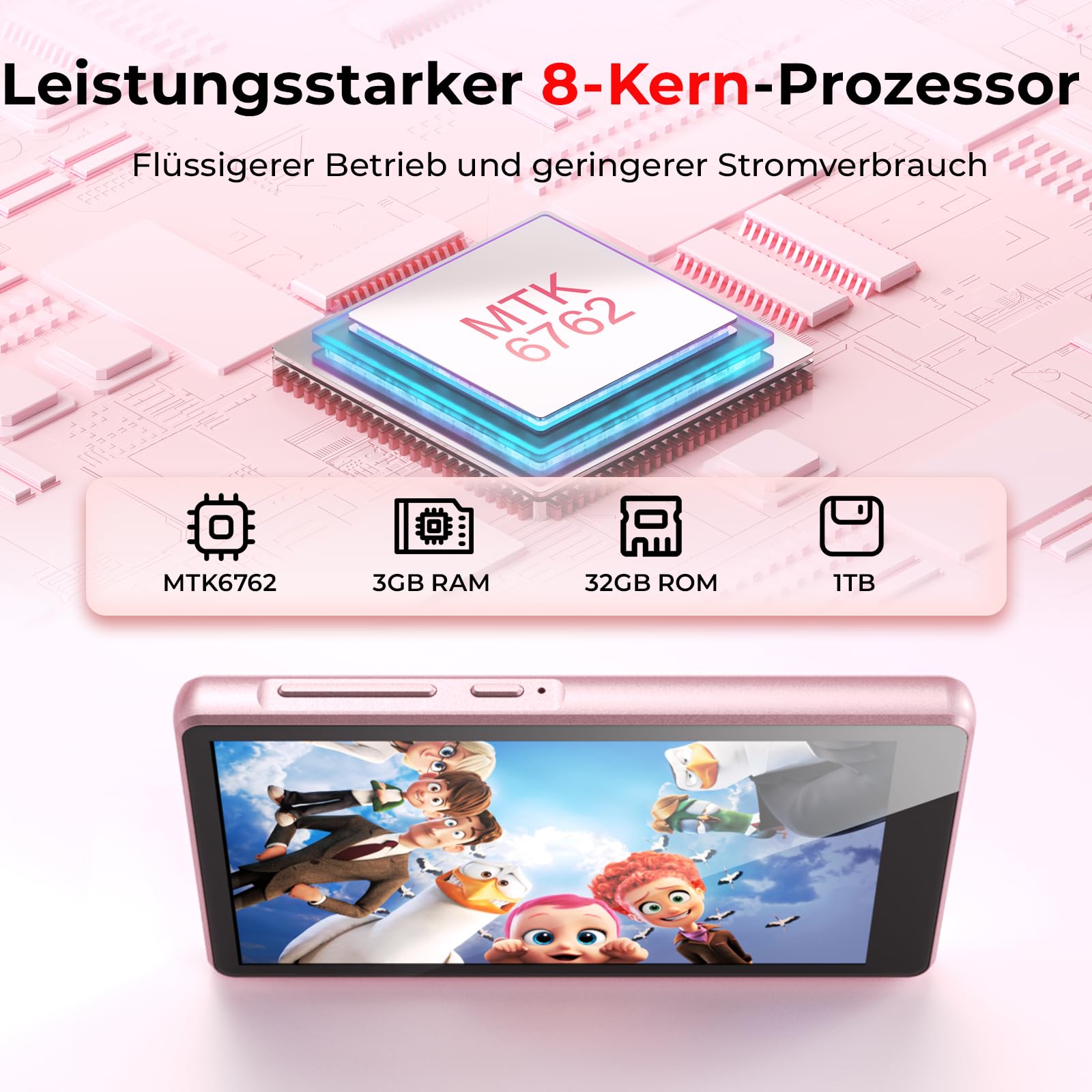 160 GB MP3 Player Spotify mit Bluetooth und WiFi, 4.5 Zoll-Touchscreen | MP4 Player Android,Kinder HiFi Digital Music Player mit Lautsprecher,MP3-Player mit Google Play,App kostenlos installieren