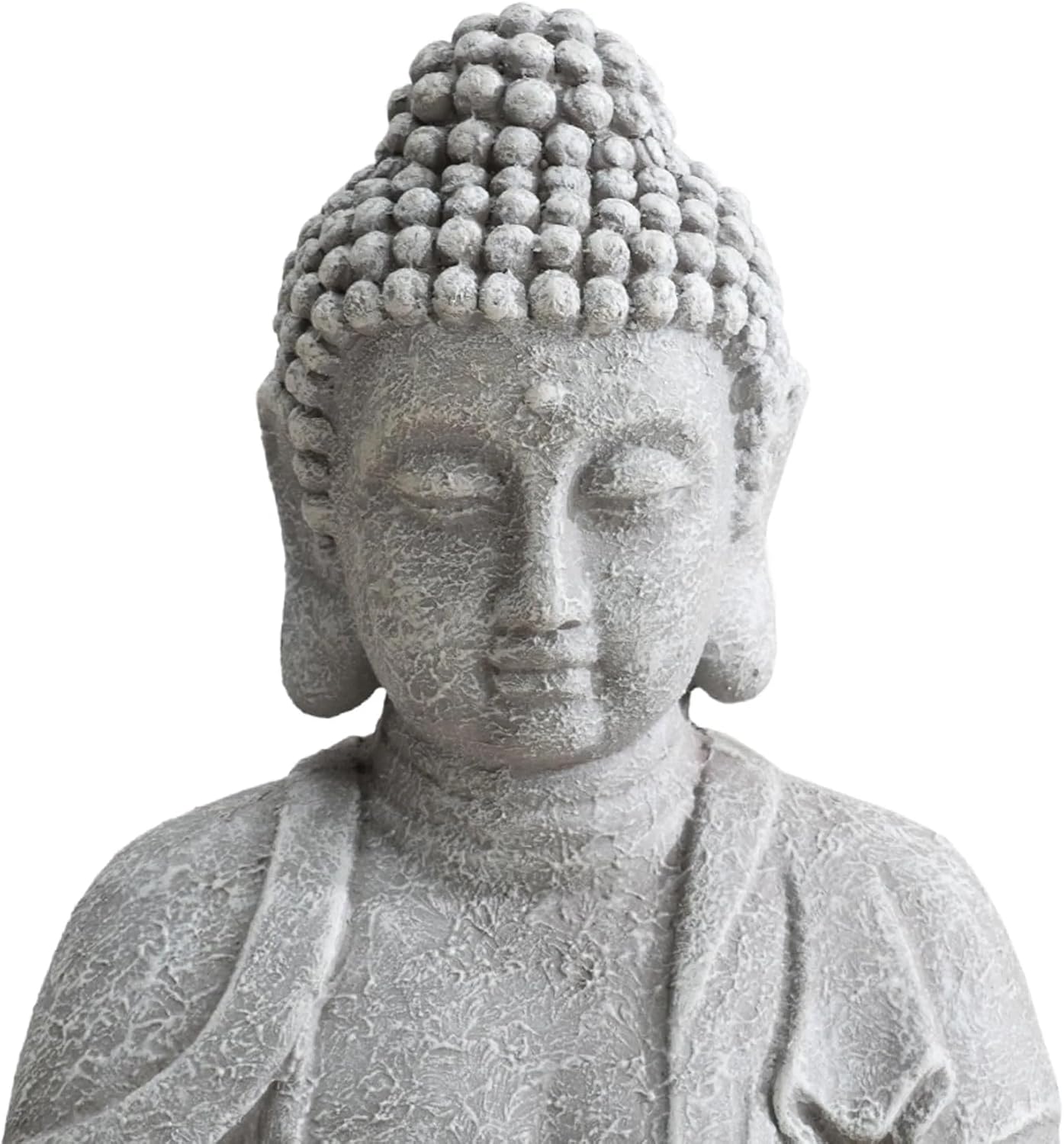 Sunjoy Buddha Statue 20 in. Large Sized Buddha Garden Statue Gray Decorative Outdoor Buddha Statue : Patio, Lawn & Garden