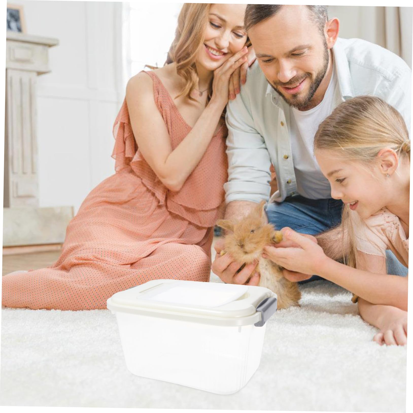 Hamster Sandbadezimmer mit Deckel, Weißes Abs für Hamster und Chinchilla
