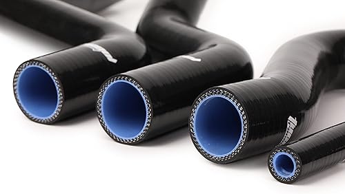 Miniatura 3 de Kit de manguera de refrigerante de radiador de silicona para Mazda RX8 SE3P 13B-MSP con 18 abrazaderas de perno en T (negro)