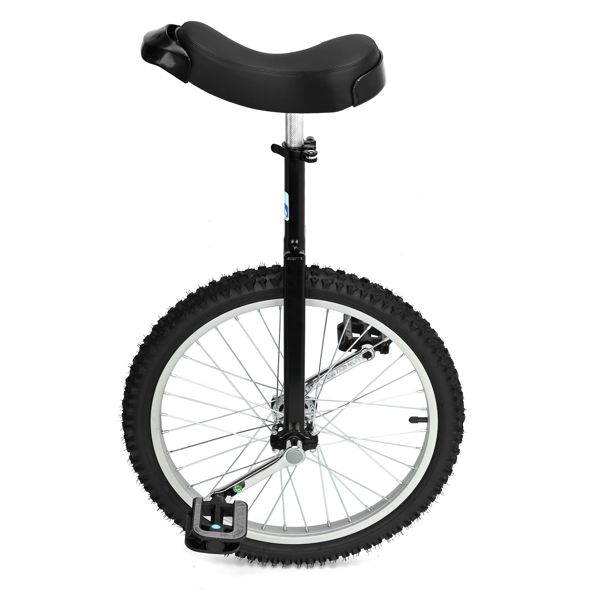 Nisorpa 20" Inch Unicycle Classic Black One Wheel Bike with Anti-Skid Alloy Rim and Pedal Adjustable Height Cycling for Kids Adults Beginner Outdoor Indoor Sports Entertainment Exercises Balance Fun