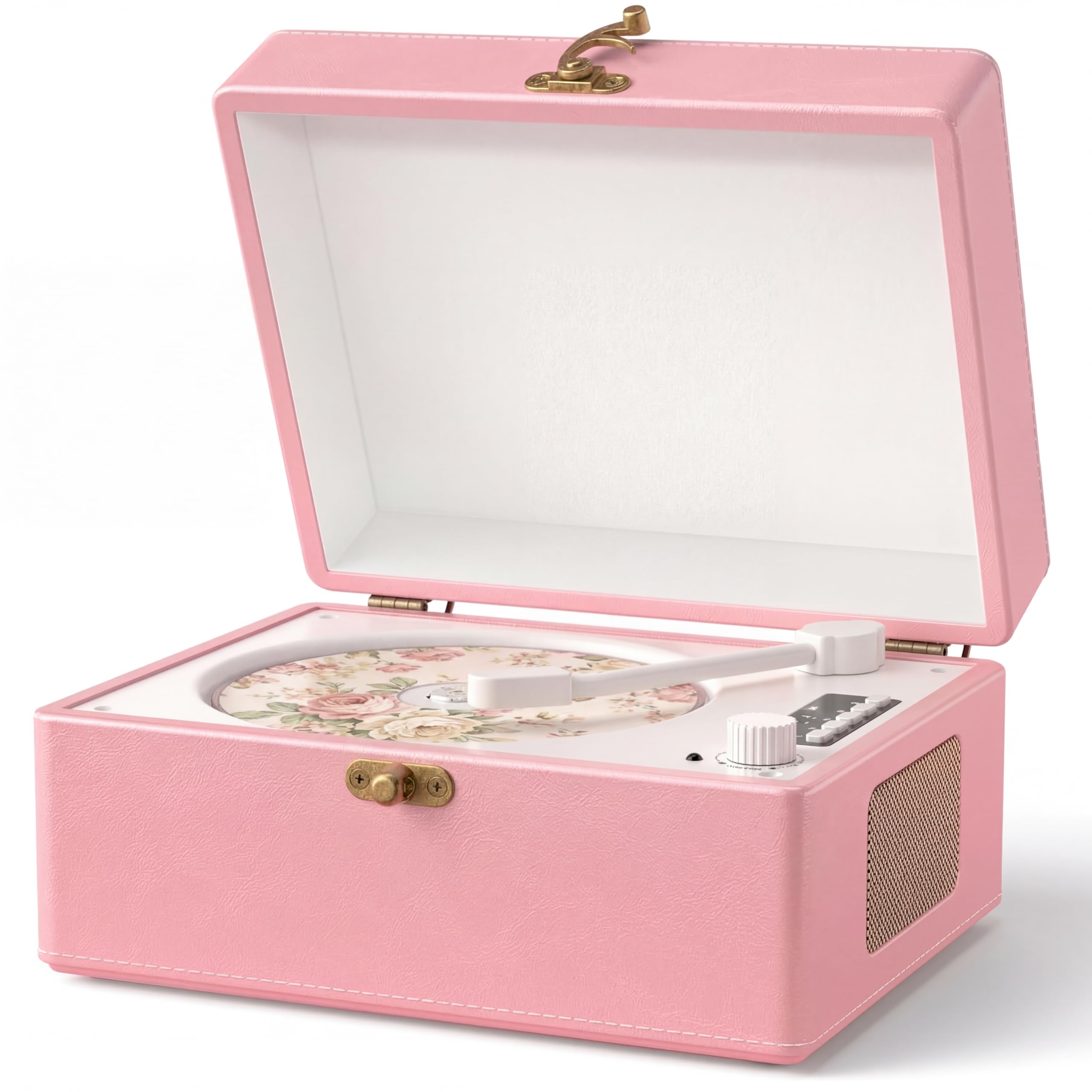 Retro CD Player with Bluetooth in&amp;Out Portable Music Player for Relaxing Anywhere,Auto Power Off,USB,AUX,Headphone Jack,Vintage CD Player for Music Lovers,Birthday Gifts for Women/Men-Pink