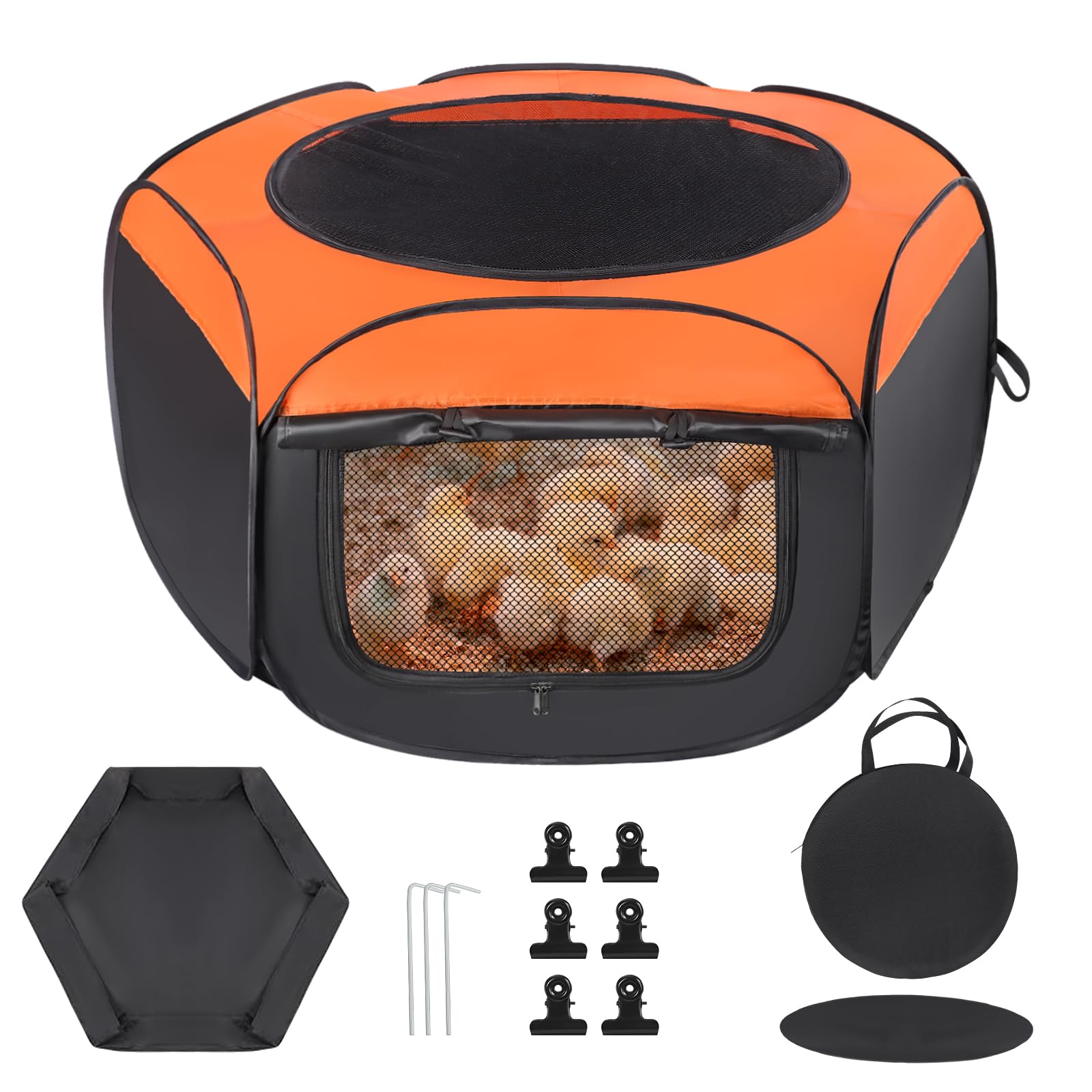 Caja de cría para pollitos, kit de iniciación de pollitos emergentes para 15 pollitos bebés | Caja de cría de pollitos, diseño portátil, fácil instalación, suministros de aves de corral para pollitos, patos y codornices