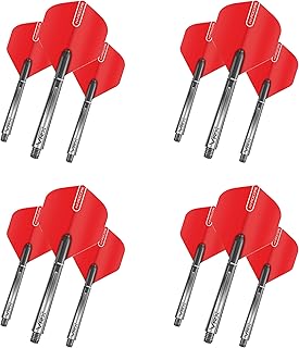 RED DRAGON Dart Flights and Shafts (Stems) Combo Set - Hardcore Flights and VRX Shafts