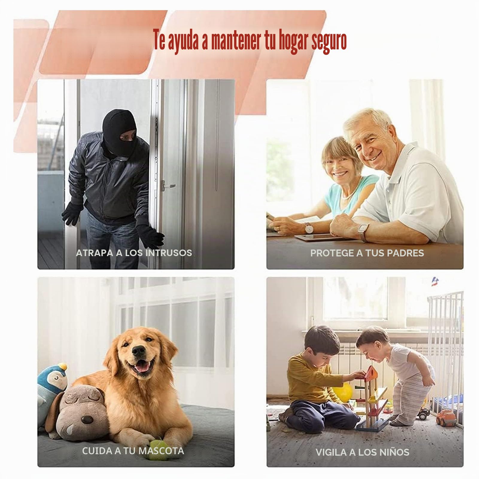 Annadue Cámara WiFi, Cámara Inalámbrica para Seguridad del Hogar, Cámara de Seguridad con Enchufe USB, Cámara para Mascotas HD 1080p con Visión Nocturna, Detección de Movimiento,