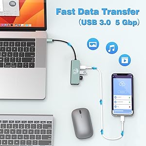 USB C Hub, USB C to HDMI Adapter Docking Station for Nintendo Switch/Switch OLED/MacBook/iPad/iPhone/Android Phone/Laptop, 4in1 Port Portable Multiport TV Adapter Samsung Dex Electronic Accessories