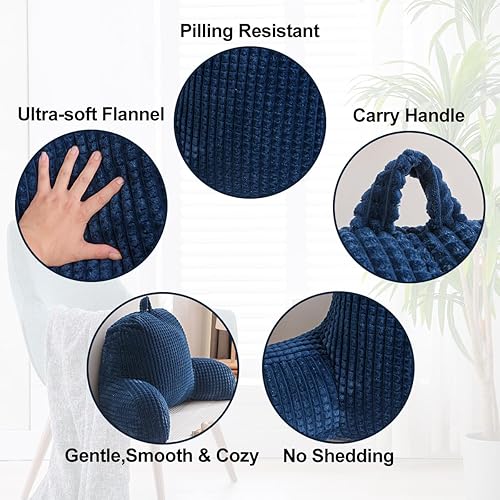 Miniatura 5 de Holawakaka Almohada de lectura para adultos con brazos, almohadas de respaldo para lectura y descanso para sentarse en la cama, descansar en cama,