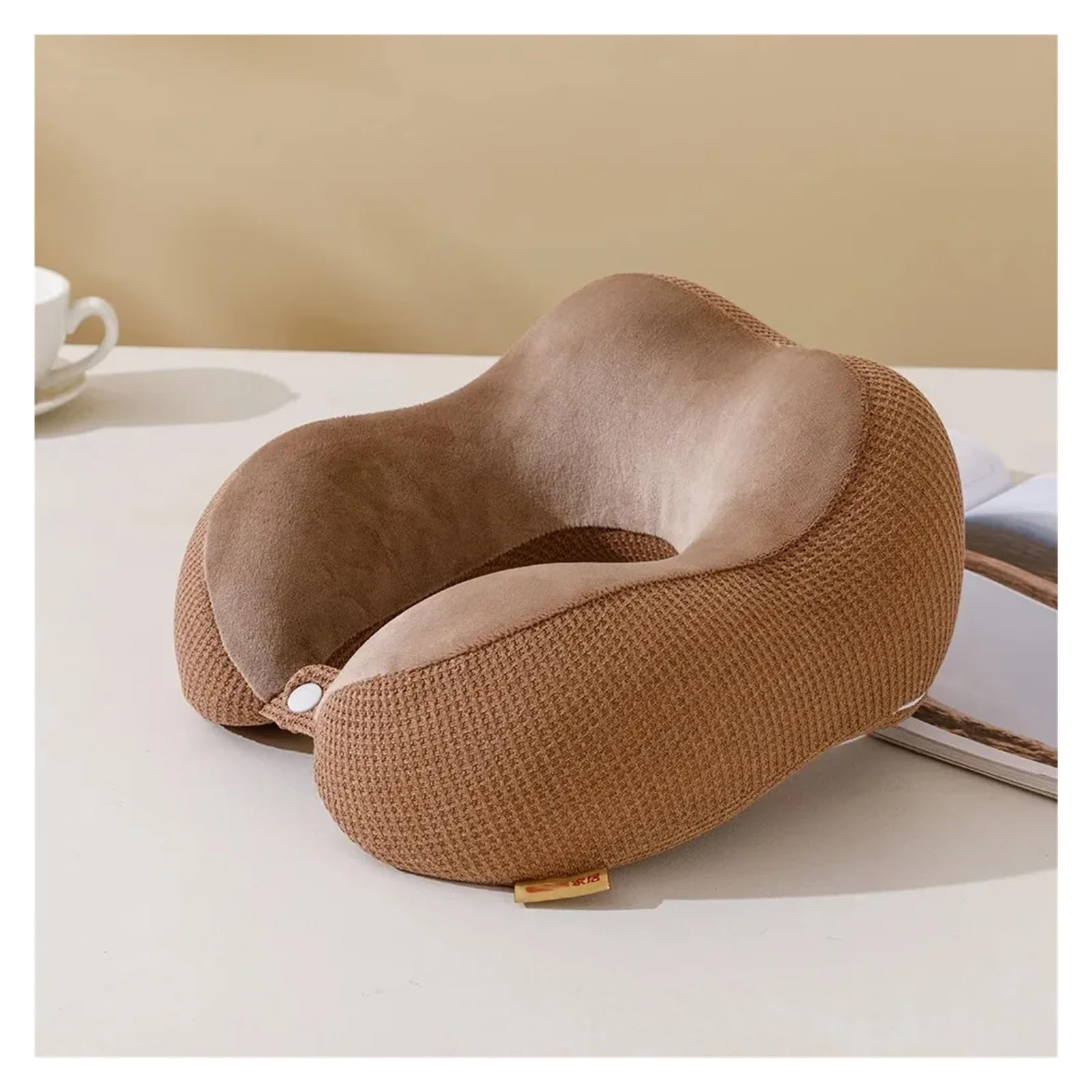 Almohada Viaje Almohada de Espuma viscoelástica Rebote Lento for el Almuerzo, Cuello, Viaje, Almohada Malla for, for Coche(Pink)