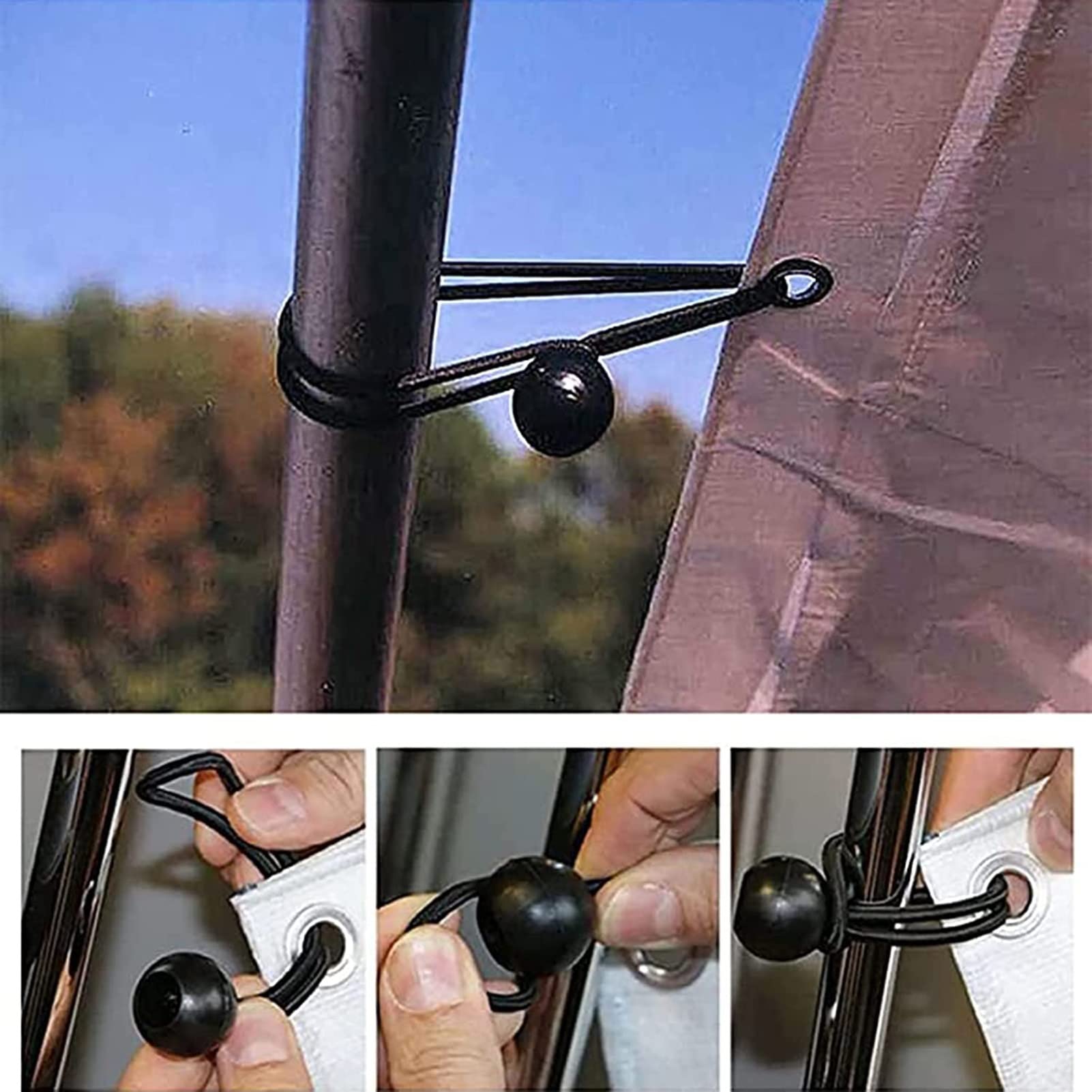 Outdoor Pergola Terrasse Veranda Pavillon Carport Wasserdicht Weiß Plane Vorhänge mit Reißverschluss Transparente Seitenteile für Privatsphäre und Schutz 5 x 1 m Größe