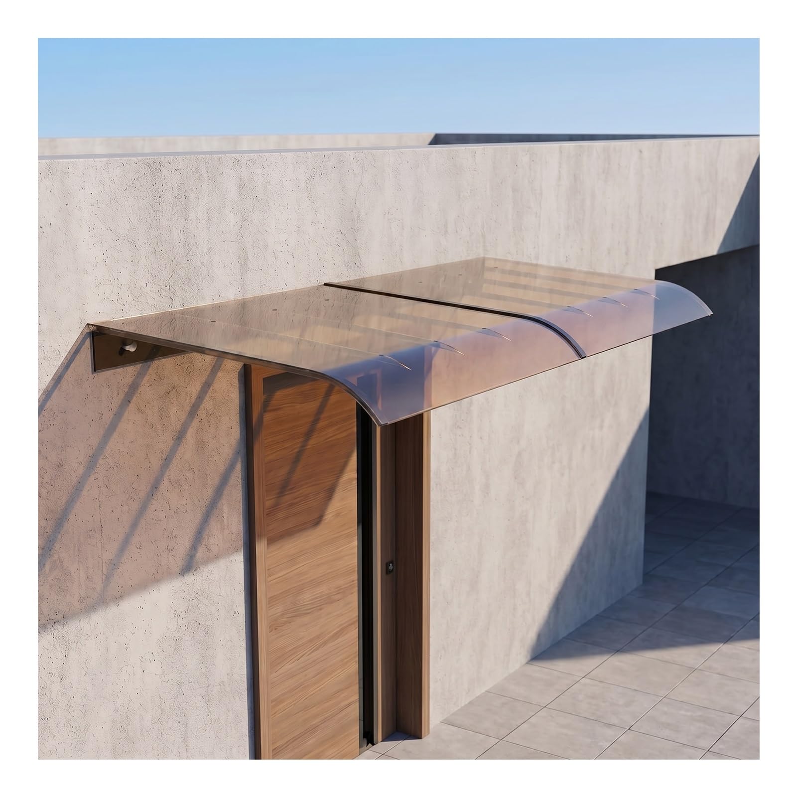 Zhengqian One Color Garden Patio Porch Awning,Polycarbonate Cover Thick 3.5 Mm,Durable Waterproof Rain Shelter,Front Door Canopy,For Door Entrance Patio/Porch/Deck Brown(W35*L50cm/W13.7*L19.6in)