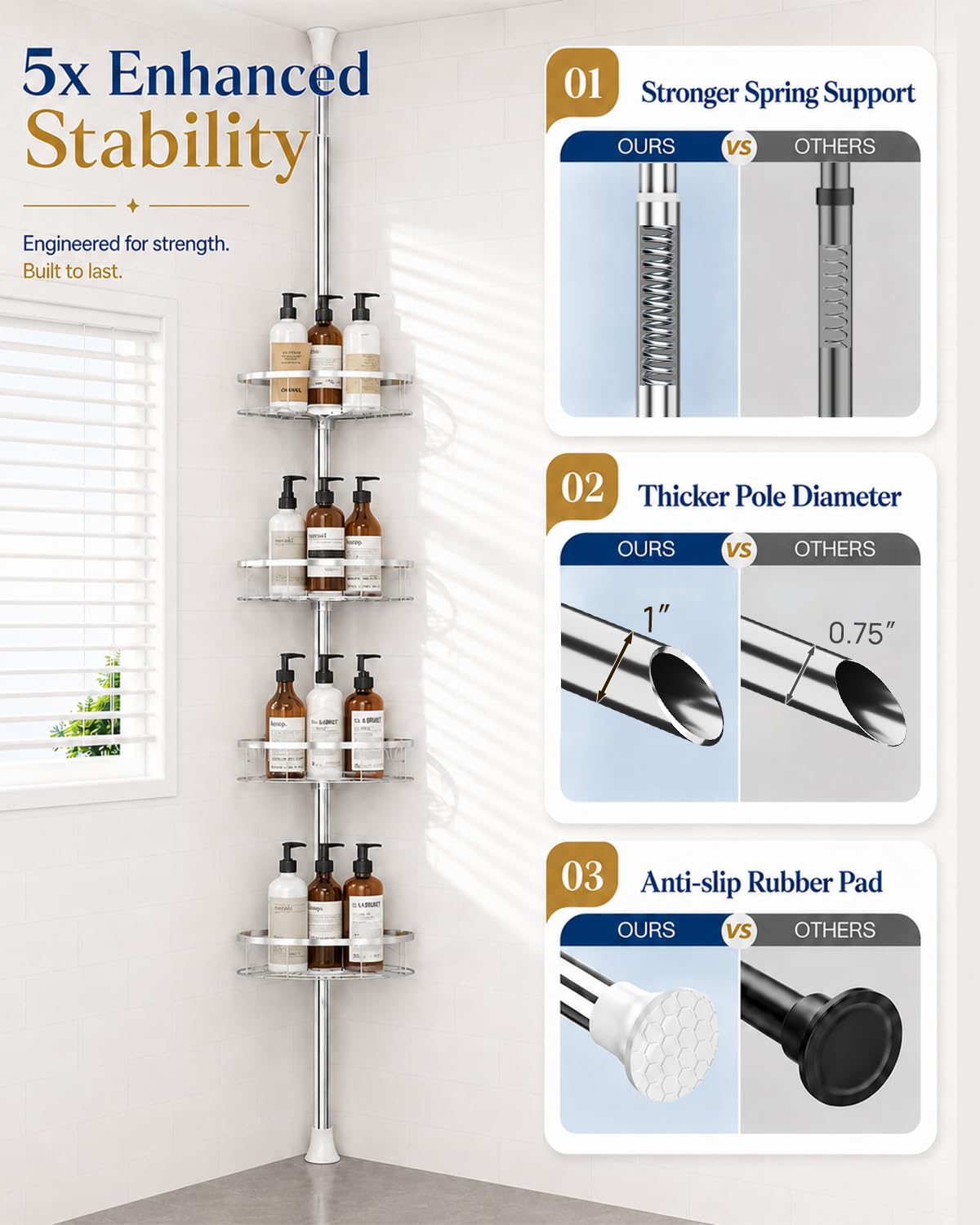 Rustproof Shower Caddy - Organize Your Bathroom! -4