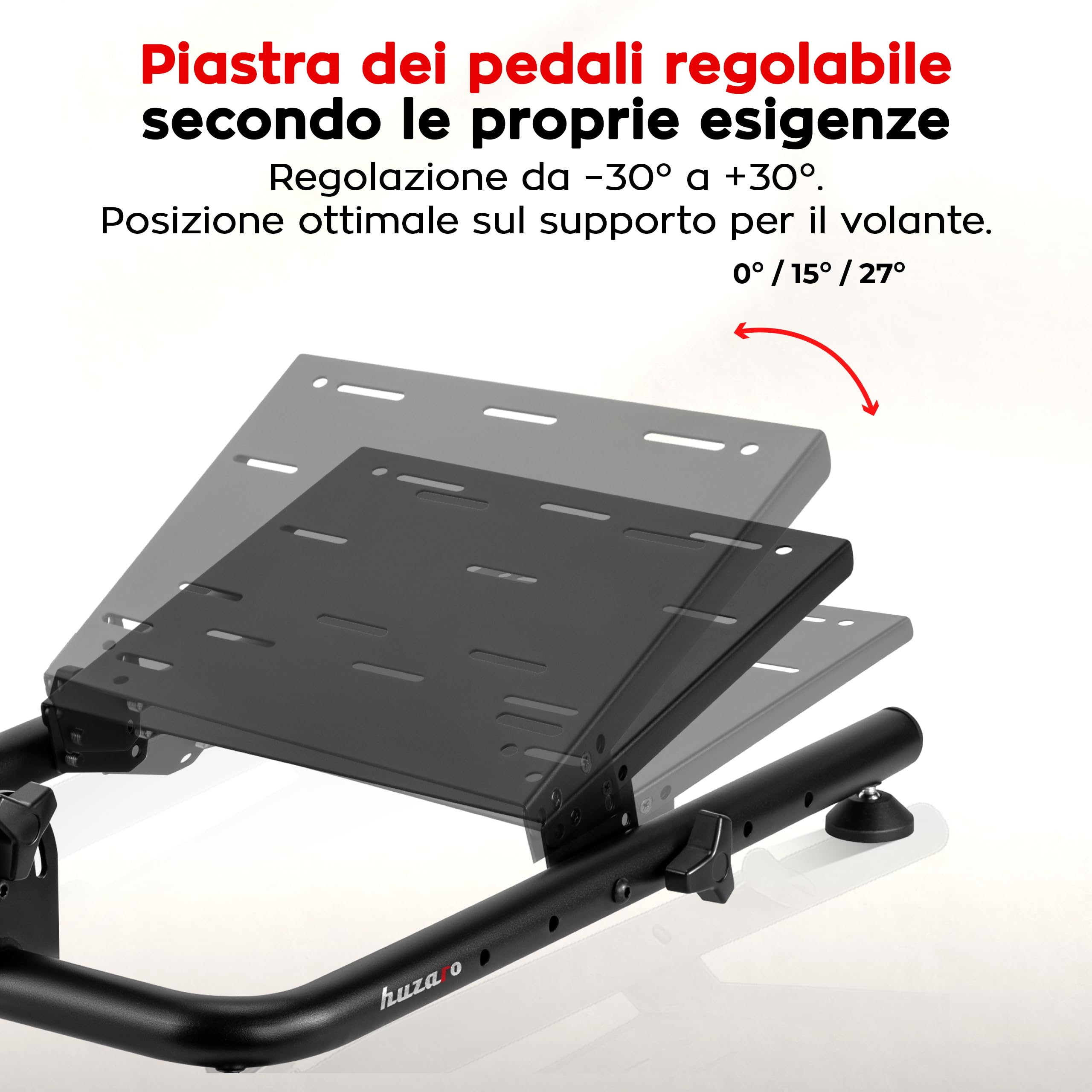 Huzaro Speed 2.0 Supporto Volante Logitech G29, Thrustmaster e Fanatec – Postazione Simulatore Guida Regolabile – Supporto per Volante PS5, PS4 e PC, Wheel Stand Pieghevole Salvaspazio - Nero
